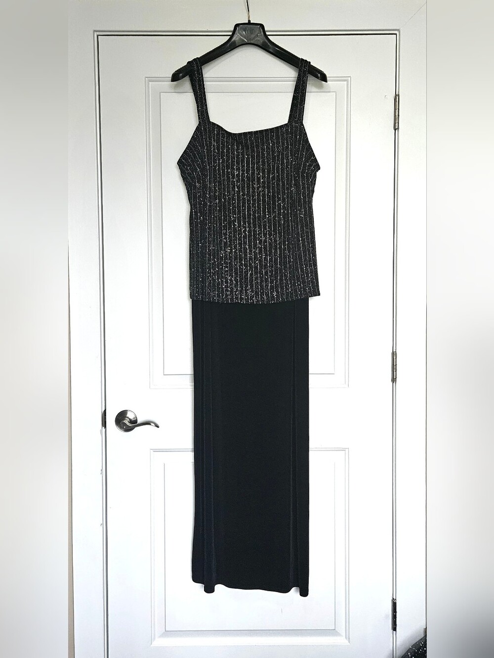Onyx Nite Women's Plus Size 20 Vintage Black Sparkle Holiday Maxi Dress